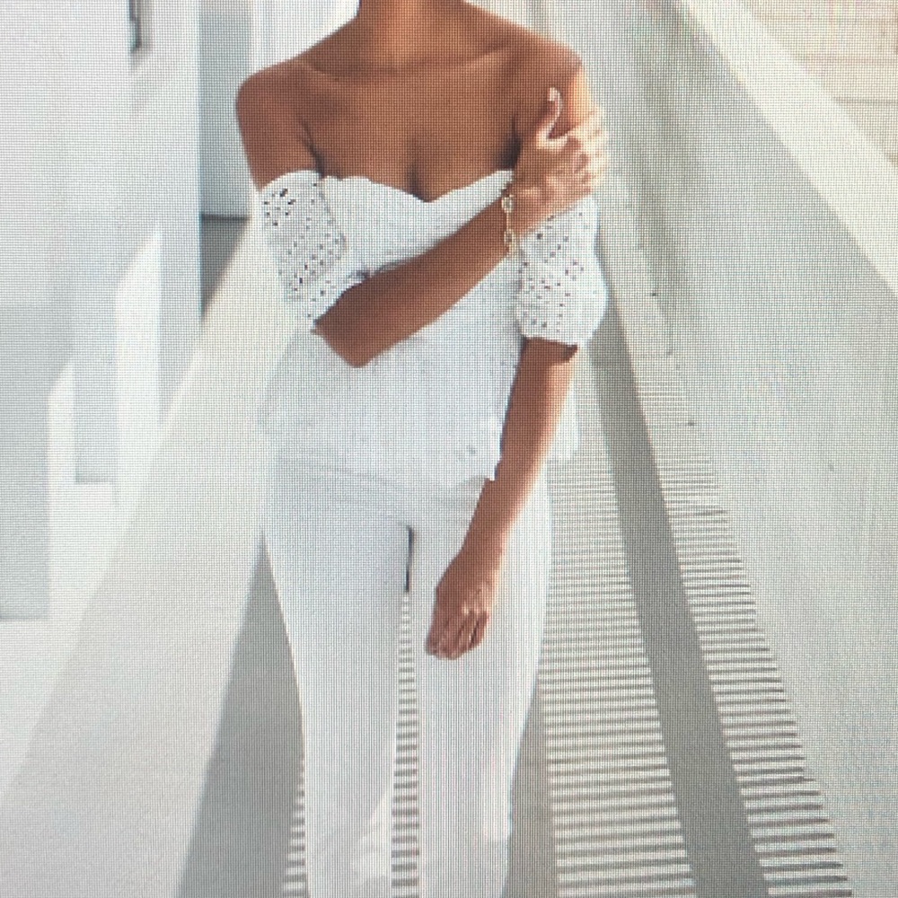 Express NWT off the shoulder eyelet top